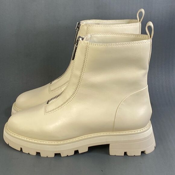 Gianni Bini x Nastia Liukin Bowery Leather Zip-Up Lug Sole Booties womens 9.5 - Picture 3 of 9